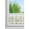 Vitrážová záclona NATI z etamínu zdobená potlačou kvetov a čipkou 150 x 30 cm-HF-468473