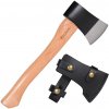 Haller Kempingová Sekera s Topůrkem z Bukového Dřeva a Koženým Krytem, Lehká