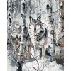 ZUTY Maľovanie podľa čísel - VLK A BREZY V ZIME Rámovanie: bez rámu a bez vypnutia plátna, Rozmer: 80x100 cm