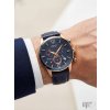Náramkové hodinky Atlantic quartz čierne kožené chronograf WR100
