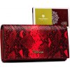Peterson Červená kožená peňaženka so vzorom hadej kože Y358 [DH] PTN SM-411 ONE SIZE
