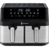 DVOJKOMOROVÁ BEZTUKOVÁ FRITÉZA AIR FRYER 10 L, DVOJITÁ FRITÉZA LCD