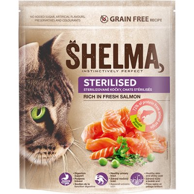Shelma Bezobilninové pre sterilizované mačky losos 750 g
