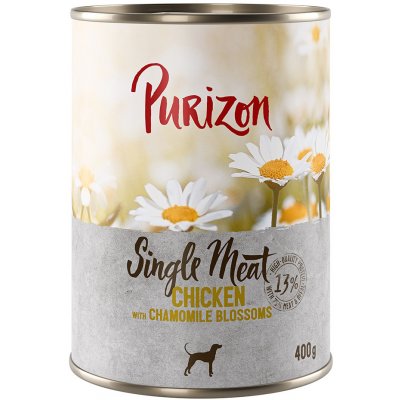 Purizon Single Meat kuracie s kvetmi harmančeka 24 x 400 g