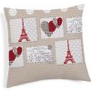 Obliečka na vankúš Paríž červená 40x40 cm Made in Italy Béžová 40x40 cm