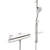 HANSA Optima termostatická sprchová batéria nástenná, ručná sprcha 3jet Eco priemer 110 mm, 90 cm sprchová tyč, jazdec, miska na mydlo a sprchová hadica 175 cm, chróm, 481303310009
