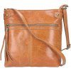 MADE IN ITALY Kožená kabelka na rameno 727 koňak Koňak