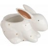 Zajac s kvetináčikom z keramiky na postavenie 15,5 x 10 x 10 cm
