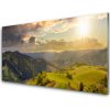 Obraz plexi Hory lúka západ slnka 100x50 cm
