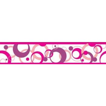 IMPOL TRADE Samolepiaca bordúra ružovej bubliny 4106 5 m x 10,6 cm
