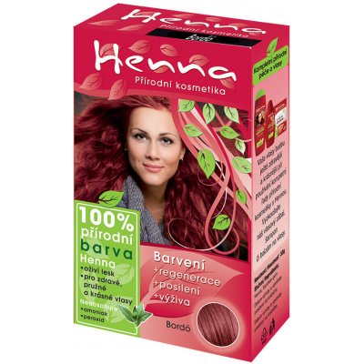 Henna prírodná farba na vlasy Bordó 121 prášková 33 g