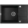 Laveo BARBADOS 65 kuchynský granitový drez 65x44 cm+sifón,odb.na umýv.riadu,Čierny SBB_713T