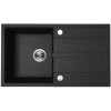 Kuchinox Viti, 1-komorový granitový drez 760x440x175 mm + sifón, čierna škvrnitá, LAV-SBX_711Y