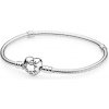 Pandora Strieborný náramok so srdiečkovým zapínaním 590719 17 cm