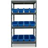 Majster Regál Nitová polica 4L 180X90X45 ANTR TEXT MATE+Ergobox 4 modrá, Modrá