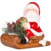 MagicHome Dekorácia Vianoce Santa s čečinou LED terakota 10x8,2x13,7 cm