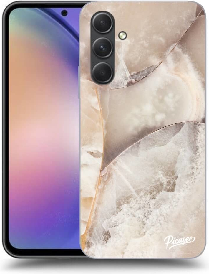 Púzdro Picasee silikónové Samsung Galaxy A54 5G - Cream marble čiré