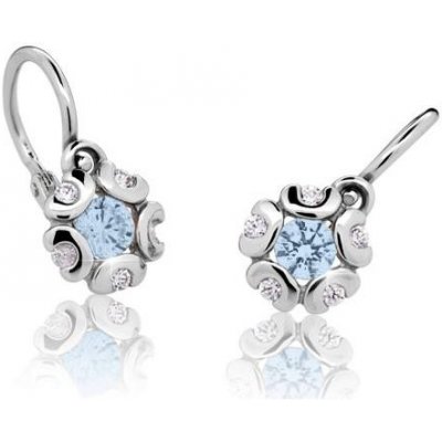 Cutie Jewellery náušnice C2178B Arctic Blue biele zlato