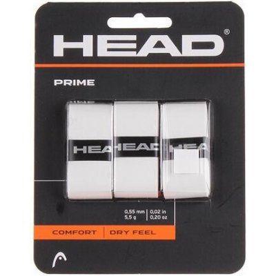 Head Prime 3 overgrip omotávka 0,55 mm bílá - 3 ks