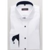 ETERNA Modern Fit pánska košeľa biela nie presvitajúca s tmavo modrým kontrastom Non iron Cover, Veľkosť 39
