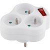 Zásuvka Strend Pro, rozbočovacia, biela, 3x 16 A, vypínač