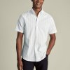 Charles Tyrwhitt Non-Iron Stretch Poplin Slub Shirt — White - Slim fit