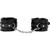 Kink - Premium Fur Lined Wrist Restraints Black With Black Belt Adjustable 17-29 Cm X 6 Cm