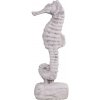 Chic Antique Šedá cementová dekorácia morský koník na podstavci - 8*6*17 cm - Chic Antique