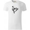 Husľový kľúč srdce - Tričko z organickej bavlny - M ( Biela )