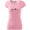 EKG husle - Pure dámske tričko - M ( Ružová )