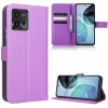 Peňaženkové kožené puzdro Diamond Texture na Motorola Moto G72 - Fialová