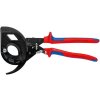 KNIPEX Kabelový strihač s brúsením, s ráčnou a 2-komponentnými rukoväťami 320mm KNIPEX