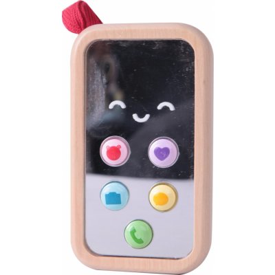 Interaktívna hračka Teddies Telefón Mobil drevo (6927049053627)