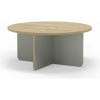Svetlozelený/v prírodnej farbe okrúhly konferenčný stolík s doskou v dubovom dekore ø 80 cm Hillary – Marckeric