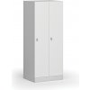 Šatníková skrinka S1 znížená, 2 oddiely, 1500 x 600 x 500 mm, otočný zámok, laminované dvere, biela