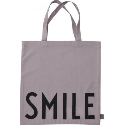 Sivá plátená taška Design Letters Smile