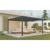 Hliníková bioklimatická pergola s lamelami BestBerg BBP-16G / 4 x 4 m / sivá