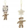 Teddies Medveď s hviezdou plyš záves na postieľku/kočík naťahovací hrací strojček 36cm