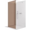 CERANO - Sprchová zástena Walk-in Onyx Corner Cube Ľ/P - 8 mm - hranatá vzpera - chróm, bronzové sklo - 150x140x200 cm