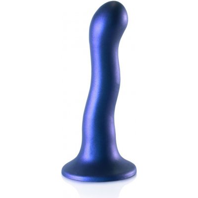 Ouch! Ultra Soft Silicone Curvy G-Spot Dildo 7" Blue silikónové dildo s prísavkou 17,2 x 2,8ؘ–3,7 cm