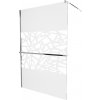 MEXEN/S - KIOTO Sprchová zástena WALK-IN s poličkou a držiakom uterákov 110 x 200, transparent/biely dekor 8 mm, chróm 800-110-121-01-85