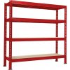 Trestles Nekonečný priemyselný regál 2200x2200x600, 4 police Farba: červená