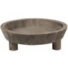 Clayre & Eef Hnedá antik drevená dekoračná miska / podnos S 22x7 cm
