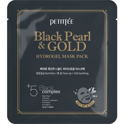 Petitfee & Koelf Black Pearl & Gold Hydrogel Mask Pack Hydrogélová textílna maska 32 g