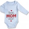LULLABY Detské body - Best Mom, Lullaby, modré veľkosť: 80 (9-12m)