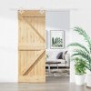 VidaXL Posuvné dvere s príslušenstvom, 80 x 210 cm, masívne borovicové drevo