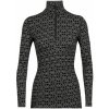 Icebreaker Women's Merino 250 Vertex Long Sleeve Half Zip Alpine Geo Black/snow 0A56I9672