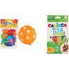 Farbičky Tita JUMBO nelámavé trojhranné pružné Carioca 12 ks-CARIOCA + WTOY Balóny guľaté bodkované, 30cm, 10ks -WTOY