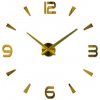 3D Nalepovacie hodiny DIY Clock XL Novo 80-120cm, zlatá
