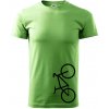 Bicykel na výšku - Klasické pánske tričko vyššej gramáže - S ( Trávová zelená )